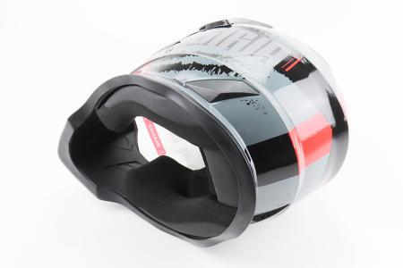 Кросовий/ендуро шолом до мотоцикла та ATV зі склом BLD-819-7 L (59-60 см), чорний/сіро-червоний