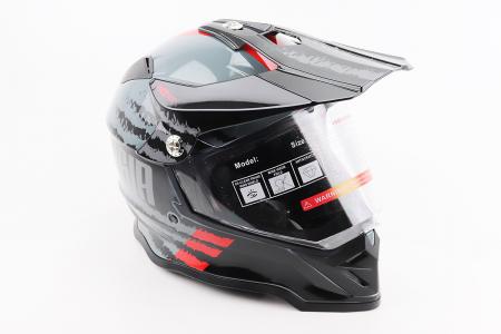 Шолом кросовий/ендуро/ATV BLD-819-7 S (55-56 см) BLD, чорний/сіро-червоний
