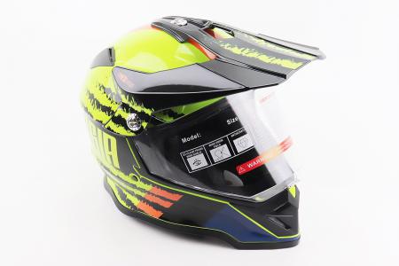 Шолом кросовий/ендуро/до ATV BLD-819-7 M (57-58 см), чорний/жовто-помаранчевий