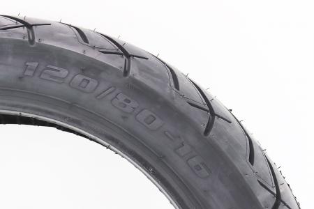 Шина 120/80-16 безкамерна шосейний малюнок D356 до мотоцикла DPLUS