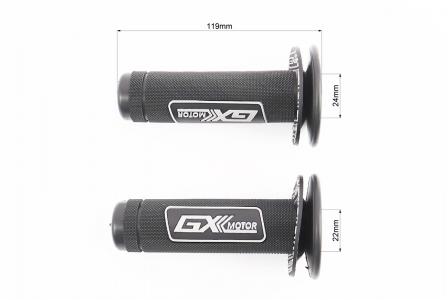 Рукоятки керма до скутера та мотоцикла, комплект лів./пр., чорн.-сірі, GXmotor