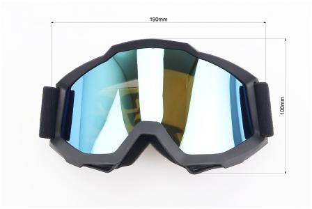 Окуляри кросові до мото/ендуро/ATV, чорні з жовтим ремінцем, дзеркальне скло 100%