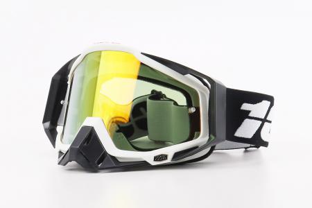 Окуляри кросові до мотокросу/ендуро/ATV, чорно-білі, дзеркальне скло 100%