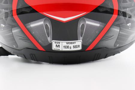 Інтегральний шолом до мотоцикла ZS-811 Solid M, червоний глянець з білим малюнком, ZEUS