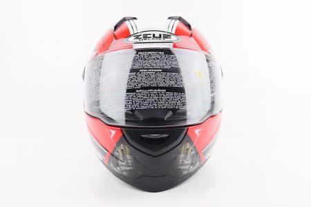 Інтегральний шолом до мотоцикла ZS-811 Solid M, червоний глянець з білим малюнком, ZEUS