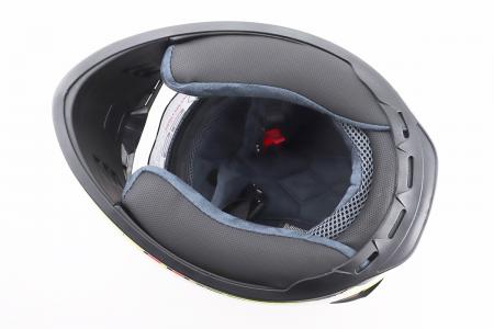 Шолом інтеграл до мотоцикла BLD-M61 M (57-58 см), чорний-синій (флуоресцентний), з відкидними окулярами, DOT