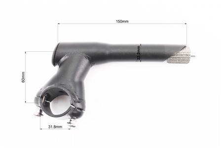 Винос керма до велосипеда MTB HS059 22,2х31,8х60х150 мм, чорний PRC