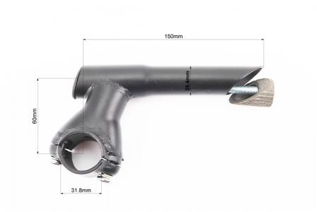 Винос керма HS059 до велосипеда MTB 25,4х31,8х60х150 мм, чорний PRC