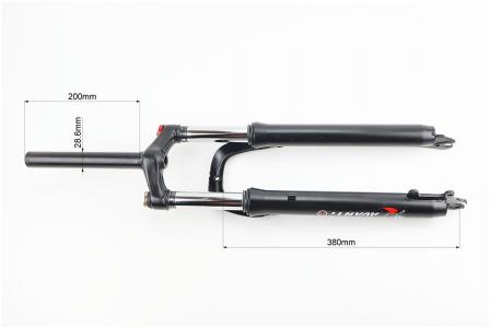 Амортизаційна вилка до велосипеда 27,5" FRK-27, 1-1/8" без різьби, хід 80 мм, шток 200 мм, під дискове гальмо, з блокуванням M-Lockout, AVANTI