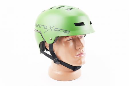 Шолом велосипедний підлітковий BMX L (58-61 см), 16 вентиляційних отворів, зелений матовий — Ventto X One