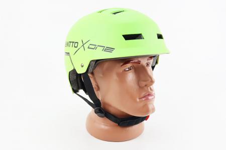 Шолом велосипедний підлітковий BMX M (55-58 см), 16 вентиляційних отворів, зелений матовий Ventto X One