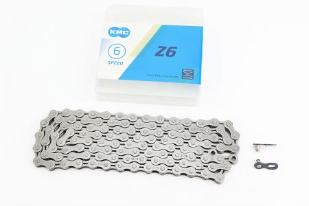 Ланцюг приводний до велосипеда 1/2x3/32x114L 6 швидкостей Z6, KMC, сірий