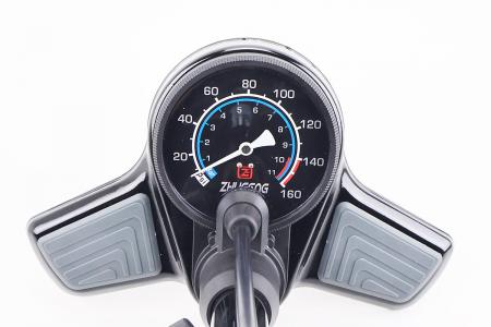 Насос підлоговий до велосипеда P32B-07 з манометром 160 psi/11 bar, Schrader, BEE