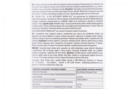 Фіксатор різьби до автомобіля і мотоцикла PROLOK T245 6 мл K2