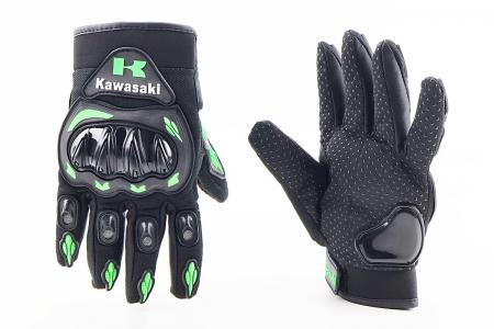 Рукавички мотоциклетні до мотоцикла XL чорний-салатовий Kawasaki