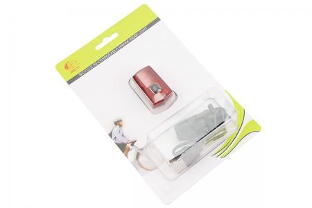 Ліхтар задній до велосипеда JY-6115T, 1 діод, Li‑ion 3.7V 300mAh, USB-зарядка, зі стоп‑сигналом, вологозахисний PRC