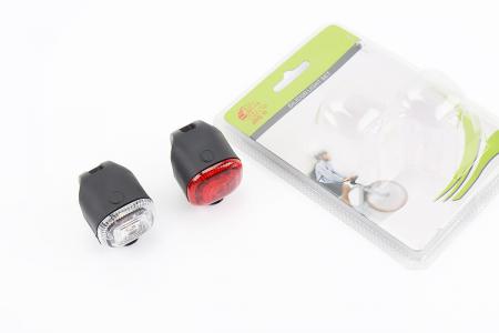 Ліхтарі до велосипеда JY-3151 (передній + задній), 1 LED, силіконовий комплект, без батарейок PRC