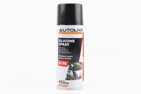 Силіконове водовідштовхувальне мастило-спрей до автомобіля SILIKONE SPRAY 450 мл AUTOLIVE
