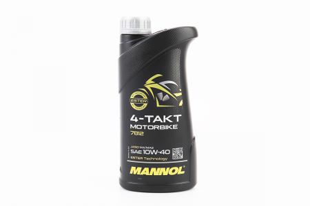 Моторне масло 4T 10W-40 напівсинтетичне до мотоцикла MOTORBIKE 1L MANNOL
