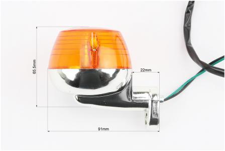 Поворотник до мопеда Delta круглий хром PRC