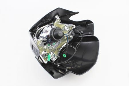 Пластиковий передній обтічник з вітровиком і фарою до мотоцикла TVS Apache RTR 160, чорний, PRC