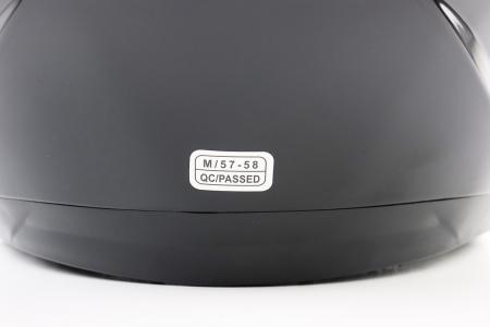 Шолом відкритий до мотоцикла BLD-708 M (57-58 см) з відкидними окулярами, чорний глянцевий