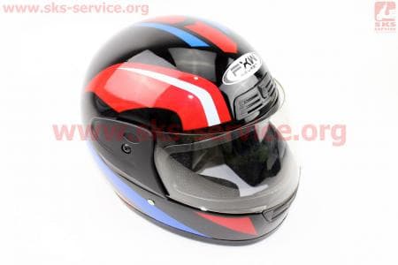 Шлем закрытый HF-109 M- ЧЕРНЫЙ с рисунком  Q161