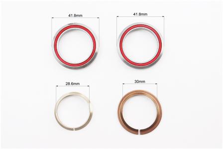Рульова колонка до велосипеда 1-1/8" (41,8/28,6 x 41,8/30) безрізьбова інтегрована, пром-підшипники, чорна, Neco
