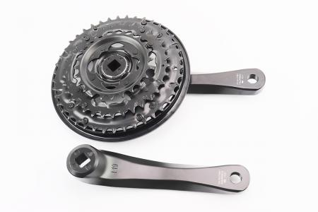 Шатуні до велосипеда (MTB), 170 мм, 42/34/24T, квадратний вал, алюмінієві, чорні, FC-TY501, SHIMANO