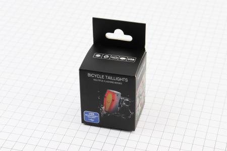 Задній ліхтар до велосипеда COB LED, Li-ion 3.7V 500mAh, зарядка USB PRC