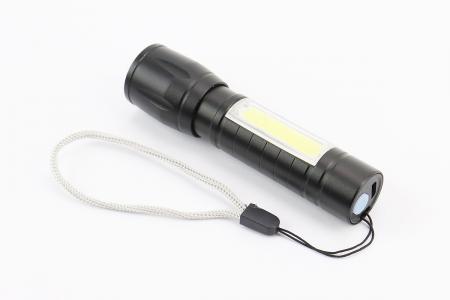 Ліхтар до велосипеда Mini 1+10 діодів, алюмінієвий, USB Li-ion 3.7V 450mAh PRC
