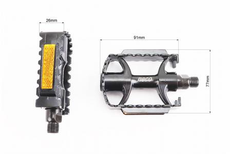 Педалі до велосипеда MTB 9/16" (104x77x32 мм) алюмінієві, чорні WP895 Neco