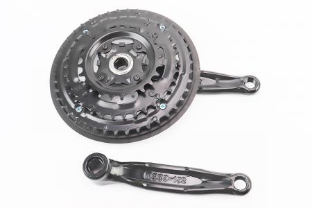 Шатуни до велосипеда квадрат 152 мм 42/34/24T MTB Neco NSS-3001, чорні