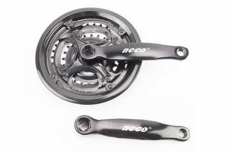 Шатуни до велосипеда квадрат 152 мм 42/34/24T MTB Neco NSS-3001, чорні