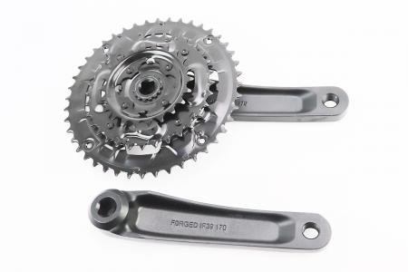 Шатуни до велосипеда MTB «квадрат» 170 мм, 44-32-22T, алюмінієві, чорні NSA-3007 Neco