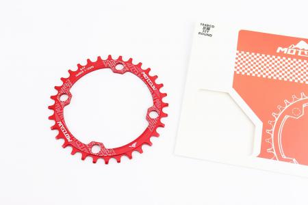 Зірка передня до велосипеда MTB Narrow Wide 32T (BCD:104 мм), алюмінієва, червона Motsuv