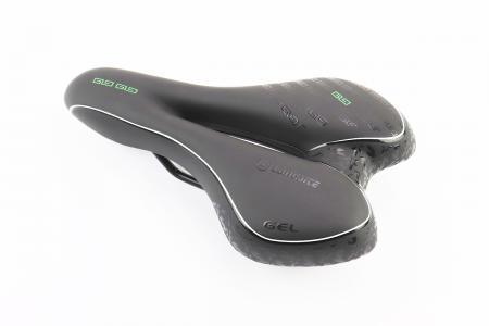 Сидіння до велосипеда MTB 270x160 мм, гелеве, чорно-біло-зелене PRC