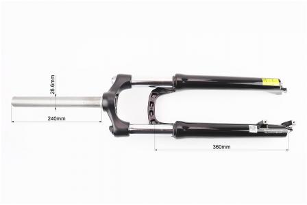 Вилка амортизаційна до велосипеда 26" XCM30 RL, 1-1/8" (28,6 мм) без різьби, шток 240 мм, хід 100 мм, для дискових гальм, виносний Lockout, пружинно-оливна, чорна SR Suntour