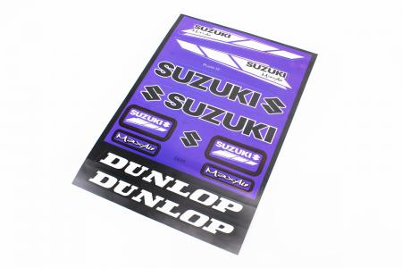 Наліпки на планшеті Suzuki / Dunlop сині набір 11 шт 23x32 PRC