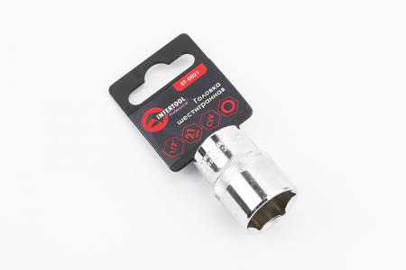 Головка торцева шестигранна 1/2" 21х38 мм CrV INTERTOOL ET-0021