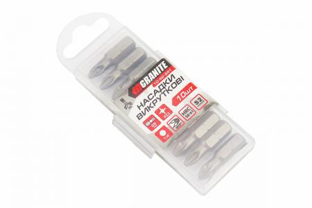 Біта до шуруповерта PZ2 25 мм 1/4" S2, 10 шт, GRANITE