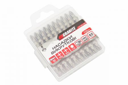 Біта двостороння PH2/PH2 65 мм 1/4" S2, 10 шт, GRANITE