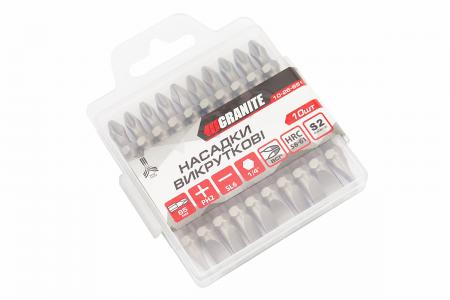 Набір біт до шуруповерта PH2/SL6 65 мм 1/4" S2 10 шт GRANITE