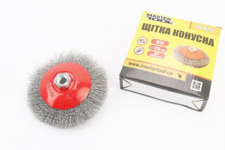 Щітка конусна до УШМ M14 D-125 мм рифленого дроту, MASTERTOOL