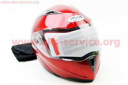 Шлем закрытый с откидным подбородком+очки HF-118 L- КРАСНЫЙ