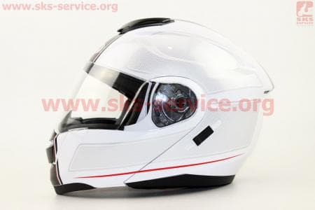 Шлем закрытый с откидным подбородком+очки HF-119 S- БЕЛЫЙ