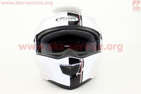 Шлем закрытый с откидным подбородком+очки HF-119 S- БЕЛЫЙ