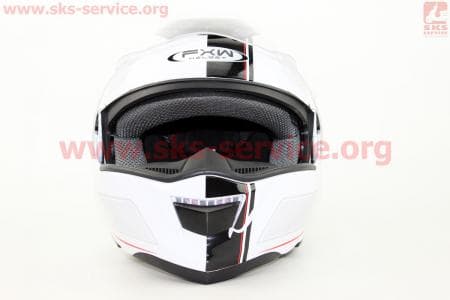 Шлем закрытый с откидным подбородком+очки HF-119 M- БЕЛЫЙ