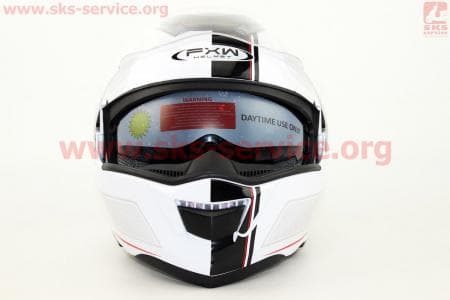 Шлем закрытый с откидным подбородком+очки HF-119 M- БЕЛЫЙ