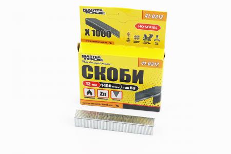 Скоби до степлера тип 53, 12 мм, 1000 шт, MASTERTOOL, 41-0312